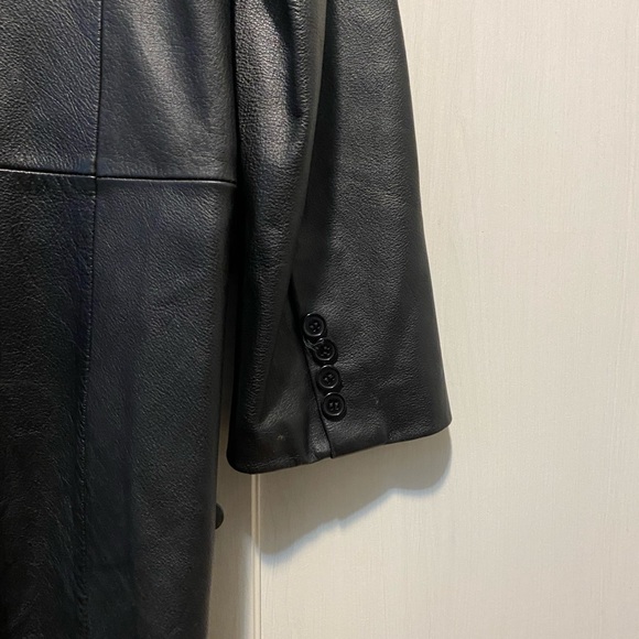 J. Percy vintage black leather coat - Picture 3 of 4